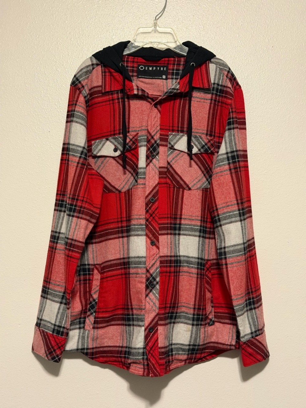 Empyre Red and Black Plaid Hooded Flannel